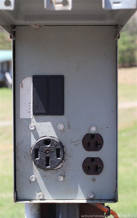 electric box at camp sight|electrical hookups for camping.